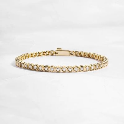 3mm Zirconia Tennis Bracelet 925 Silver 14K Gold Plated Unisex Jewelry