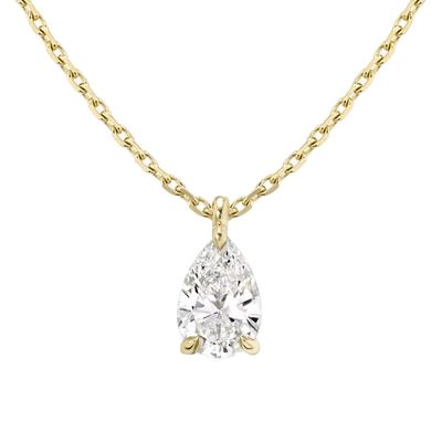 925 Sterling Silver Pear Cut Zircon Pendant Necklace for Women