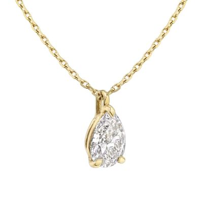 925 Sterling Silver Pear Cut Zircon Pendant Necklace for Women