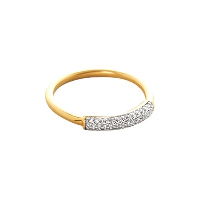 925 Sterling Silver 18K Gold Plated CZ Stacking Ring for Women
