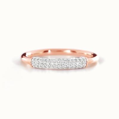 925 Sterling Silver 18K Gold Plated CZ Stacking Ring for Women