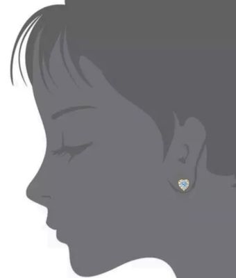 925 Sterling Silver 14K Gold Plated Heart CZ Baby Stud Earrings