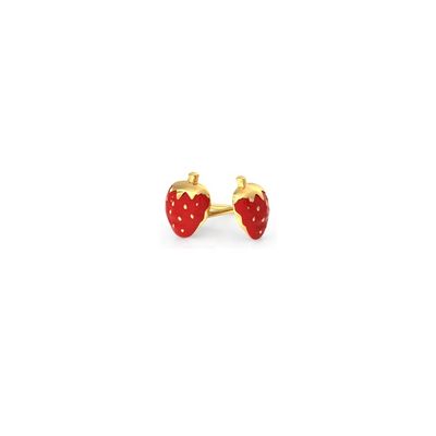 925 Sterling Silver Strawberry Stud Earrings for Children 92.5% Purity