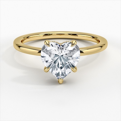 Engagement Bands or Rings Elegant White Gold Plated Heart Ring for Women's Jewelry