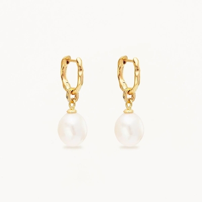 925 Silver Huggie Pearl Drop Earrings ZIRCON Huggie Earrings With Pearl Drop