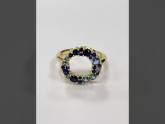 Blue CZ Eternity Band Ring