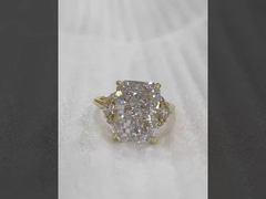 18K Gold Plated Main Stone CZ Vintage Wedding 925 Sterling Silver Ring for Girls