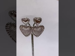 Heart drop earring