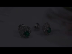 Stund earring with Green CZ stones