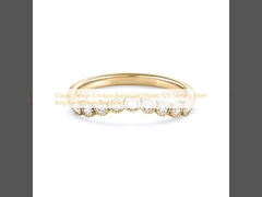 Classic Design Contour Band Gold Plated 925 Sterling Silver Ring for Women Best Seller